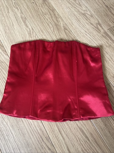Red satin boned - boned, bodice