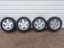 PEUGEOT 206 14 INCH ALLOY WHEELS 2 GOOD TYRES 185/60R14 1998-2012 FAST P+P