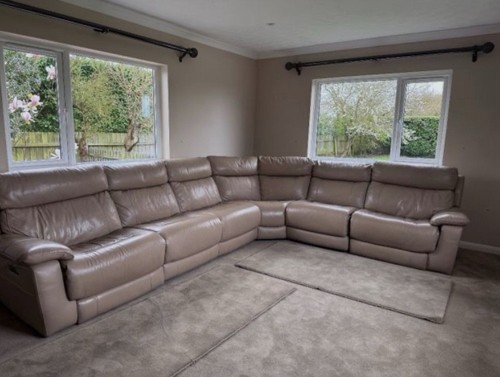 Large beige leather - beige,