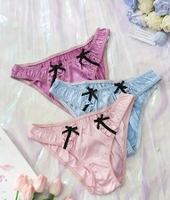 Soft Silky feel panties comfy knickers with bow detail on front #sissy #tv #cd