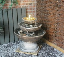 LARGE STONE CATINUS FOUNTAIN GARDEN ORNAMENT PATIO WATER FEATURE SELF CONTAINED
