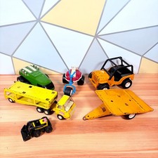 VTG Tonka Toys Lot of 5 Bulldozer, Car Carrier, Scorchers Moon Rover, Tricycle 