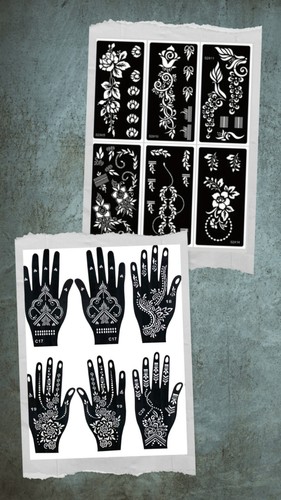 Henna stencils hand mehndi - stencils,
