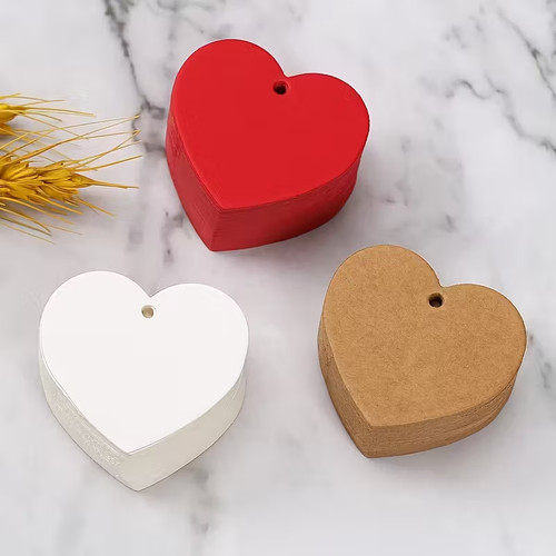100 heart shaped kraft - shaped,