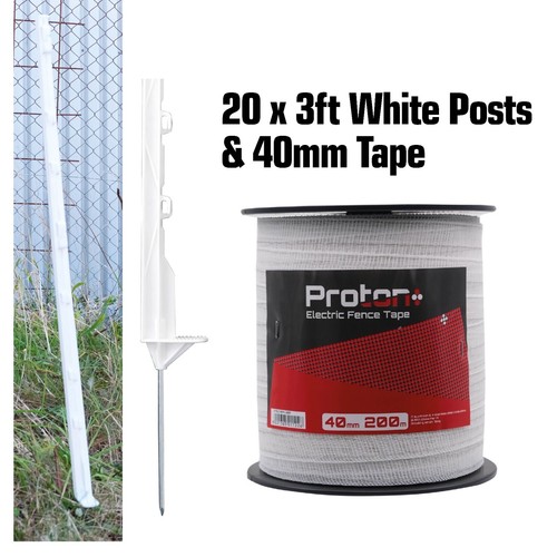 White 3ft posts 40mm - 3ft,