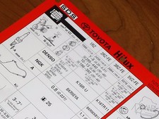 1988 TOYOTA LAND CRUISER SERIES J7 DIESEL SERVICE SPEC SHEET WORKSHOP MANUAL