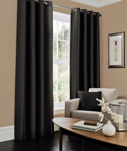 Faux silk curtain - curtain, pair