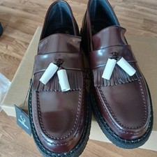 Fred Perry x George Cox Oxblood Tassel Loafers Size UK 7 BNWT