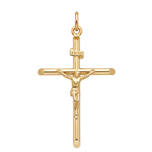 Large 9ct gold crucifix cross - large,