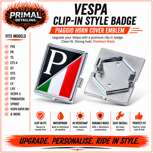Vespa clip style badge - vespa,