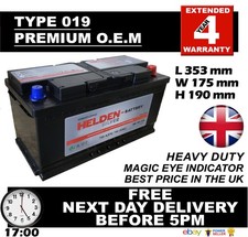 BMW 5 Series E60 E39 525D 530D 520 12V CAR BATTERY 100AH (C100) 019 O.E.M.