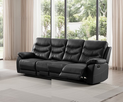 Black italian leather seater - italian,