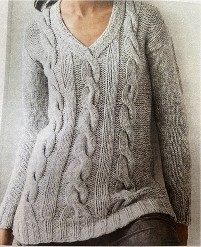 Aran neck jumper knitting - aran,