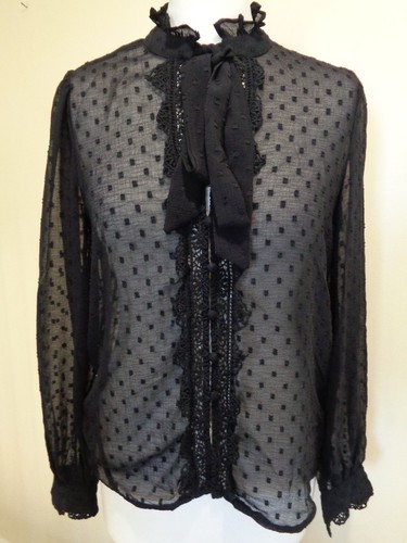 Zara black sheer textured - black,