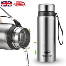 600ml Hot/Cold Water Bottle Double Wall Thermal Flask Stainless Steel Thermos UK