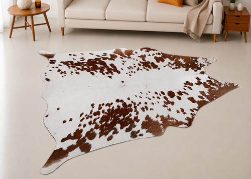 Genuine brown white cowhide - genuine,