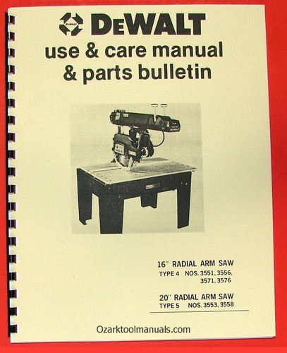 Dewalt radial arm saw - 16",