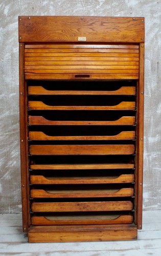 Antique oak warings tambour - warings,