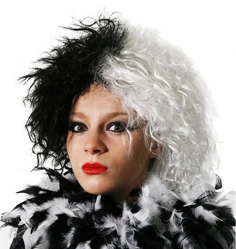 Cruella style black white wig - style,