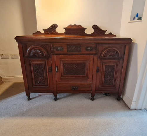 Antique mahogany sideboard 3 - mahogany, sideboard,