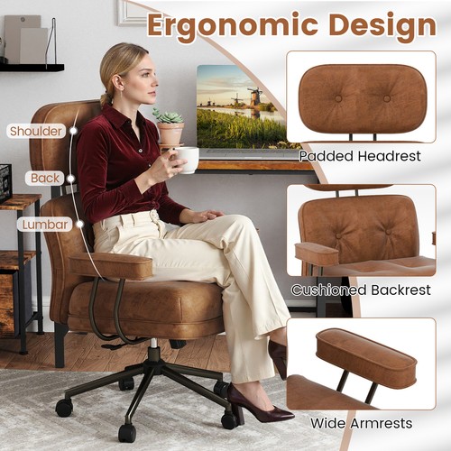Retro suede desk chair - suede,