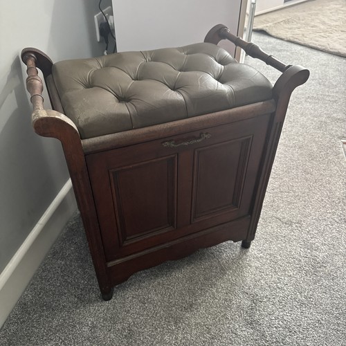 Antique piano stool with
