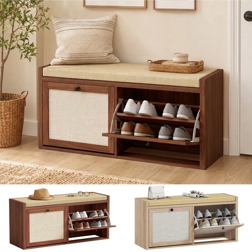 Homcom rattan shoe bench - homcom,