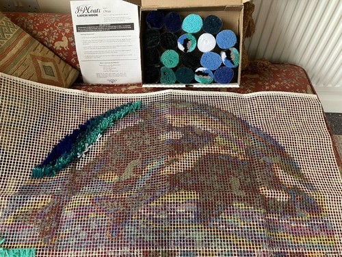Latch hook rug kit part - rug, done
