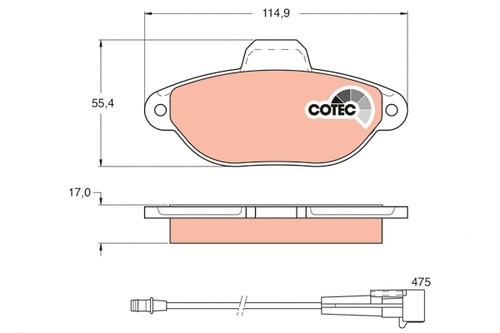 Front brake pad - brake, set