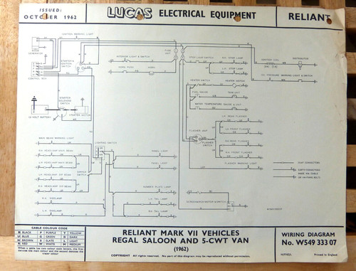 Original lucas reliant regal - lucas,