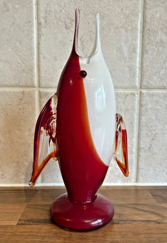 Murano glass fish - &, white