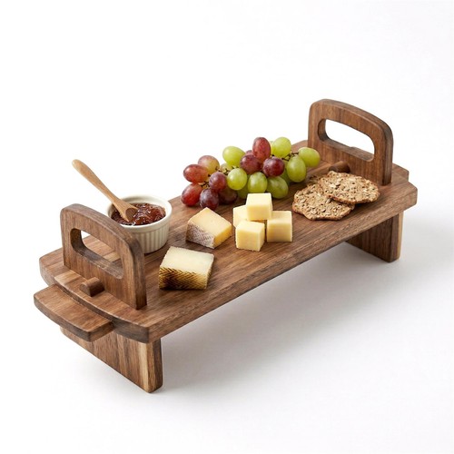 Acacia wooden raised serving - acacia,