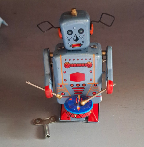 Clockwork wind tin robot - wind-up,