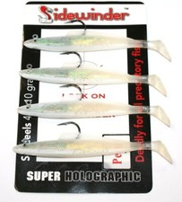 Sidewinder Lures Pearl Sandeel Fishing Lures 4" 6" and 8" Sizes