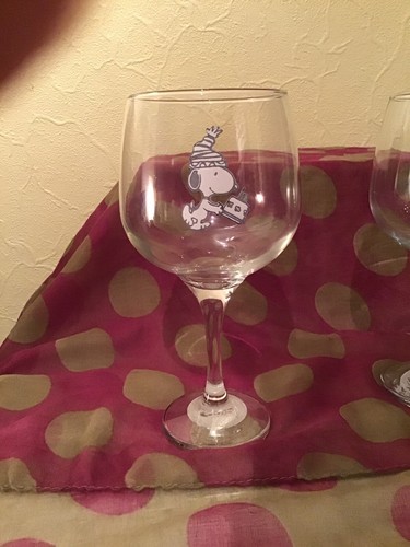 Snoopy large gin glass - snoopy, new
