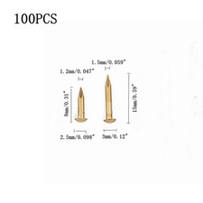 100x 8x1.2mm Pure Copper Nails