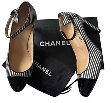 Chanel Mary Jane  Shoes 39.5  UK6 26cms Chanel Shoes Black White