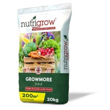 Nutrigrow Growmore Tree, Plant & Vegetable Fertiliser 7-7-7 20KG Covers 200m²