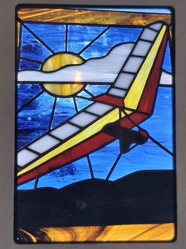 Hang glider stained glass art - hang,