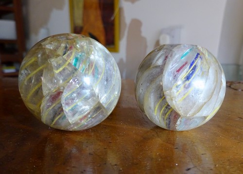 German marble trade beads pair - trade,