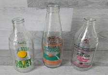 Glass Milk Bottles 1 Pint X 3