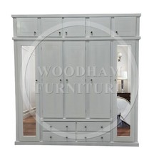 HANDMADE AYLESBURY 5 DOOR 4 DRAWER WARDROBE WITH TOPBOX IN WHITE(NOT FLATPACKED)