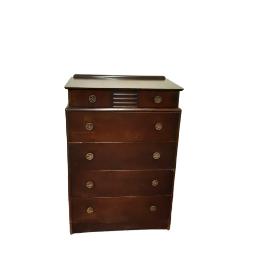 Vintage art deco tallboy chest - deco,