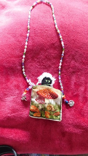Voodoo doll necklace - voodoo, pouch