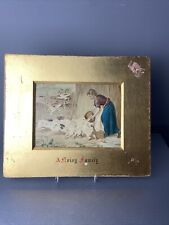 ANTIQUE  Gouache Painting Lady