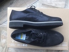 Gabor Tie Flat Shoes , Size 4.5G, Black Leather With A Sparkle, New With Tag