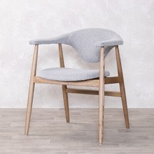 LIGHT GREY FABRIC DINING CHAIR