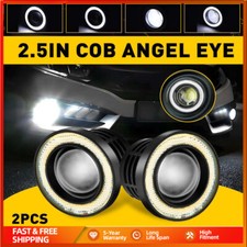 Pair Universal Projector COB LED Fog DRL Spot Lights Angel Eyes 2.5INCH/63.5MM