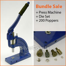 Press Machine Tool Set + 200 Poppers, Snap fastener, Stud, Sewing, Leather craft