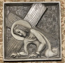 VTG #3 Stations Of The Cross Jesus Carry Burden Composite Self Framed Belgian